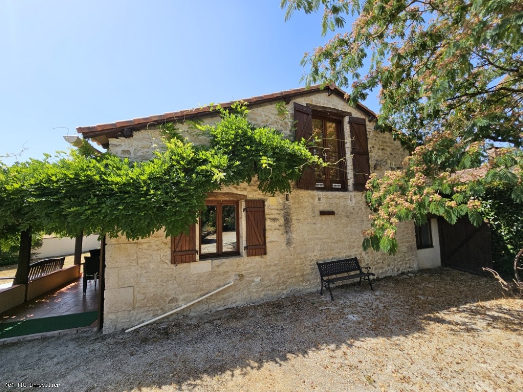 Beautiful Stone Character Home with Gîte, Annexe, and Land in a Quiet Hamlet, Just 8 Minutes from Champagne-Mouton